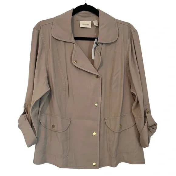 NWT Chico's Beige Utility Jacket - Picture 1 of 6